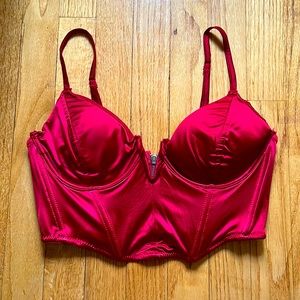 Garage Clothing Red Satin Corset Top